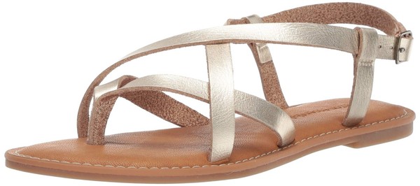 Damen Freizeitsandale Riemchen Gold 37.5 EU Amazon Essentials-image