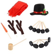 1 Set /16pcs Snowman Decorating Kit Snowman Scarf Hat DIY Snowman Decorating Kit