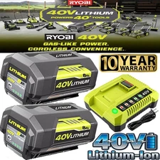 8.0Ah Battery 40 Volt for Ryobi 40V Lithium OP40602 Battery with LED / Charger