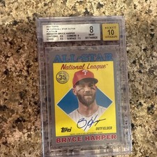 Bryce Harper Signed 2023 Topps ‘88 ALL-Star Auto Plat. 1/1 BGS 8 Gold Auto 10