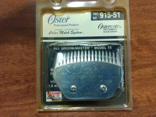 Oster GROOM-MASTER Heavy Duty Clipper Blade No 915-51 Fine OSERCOTE MODEL 15 NIP