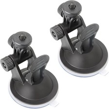 2 Pack Dash Cam Suction Cup Mount with 1/4 Screw Thread Windshield Black