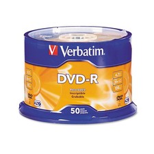 Verbatim 95101 4.7 GB 16X DVD-R Recordable Disc Spindle - Silver 50/Pack New