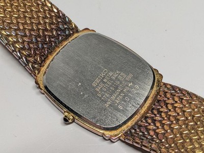 SEIKO Dolce 7741-5110 Vintage Quartz Watch Analog Gold Dial Tested