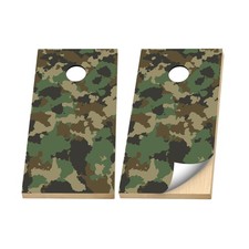 Premium Cornhole Vinyl Wraps - 3M Decal - Camo - Woodland Hunting Camouflage
