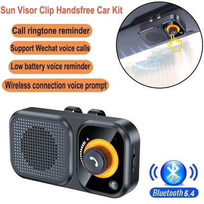 Bluetooth 5.0 Car Kit Speakerphone Hands Free Sun Visor Clip Loud Speaker Phone