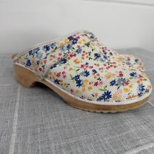 Svensk Fotriktig Tratoffel Swedish Floral Clogs Size 35 US 5 Made in Sweden