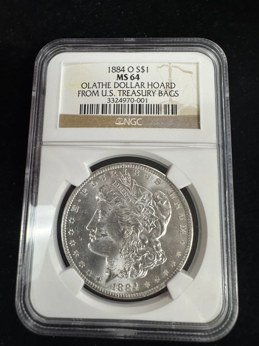 Silver MS 64 Graded 1884 Year Morgan US Dollars (1878-1921) for