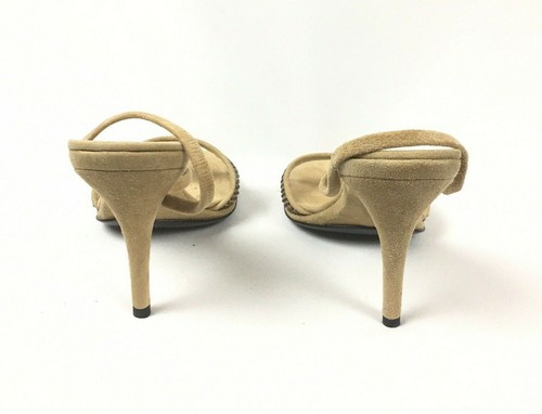 Claudio Milano Womens Shoes Beige Suede Crystal Size 35 Italy US 4.5 Retail $420 - Picture 4 of 6