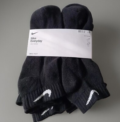 3x Nike Dri Fit 6-pack low cut socks everyday sport socks size L Black 