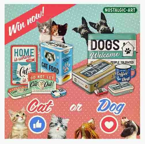 Retro Clip Top Embossed Storage Tin Metal Box CATS and COFFEE 1950's 1.3Ltr - Foto 6 di 7
