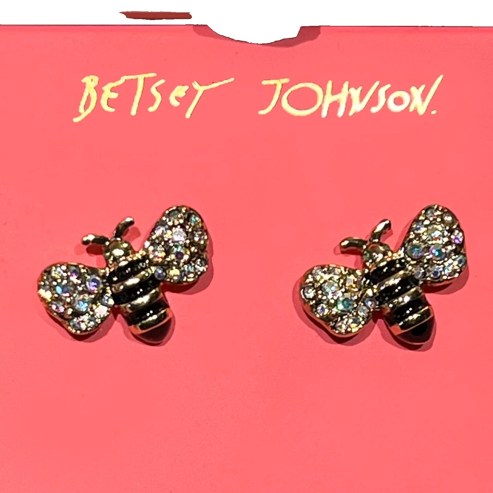 Betsey Johnson Black Stud Fashion Earrings