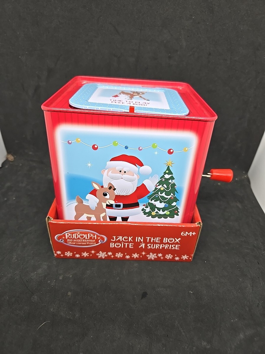 Kids Preferred Boîte à Surprise Rudolph – Jack In The Box – Jouet Musical Dès 6 Mois – Tourne Et Joue La Chanson Du Renne Au Nez Rouge