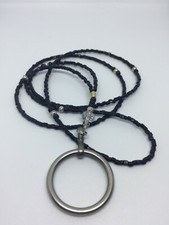 LANYARD GLASSES NECKLACE HANDMADE BEADED ID BADGE HOLDER BLACK