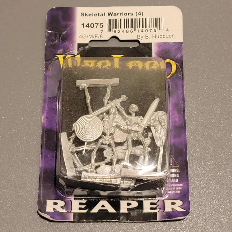 Reaper Miniatures Warlord: Skeletal Warriors (4) NiB 14075 Old School - Image 3 of 3