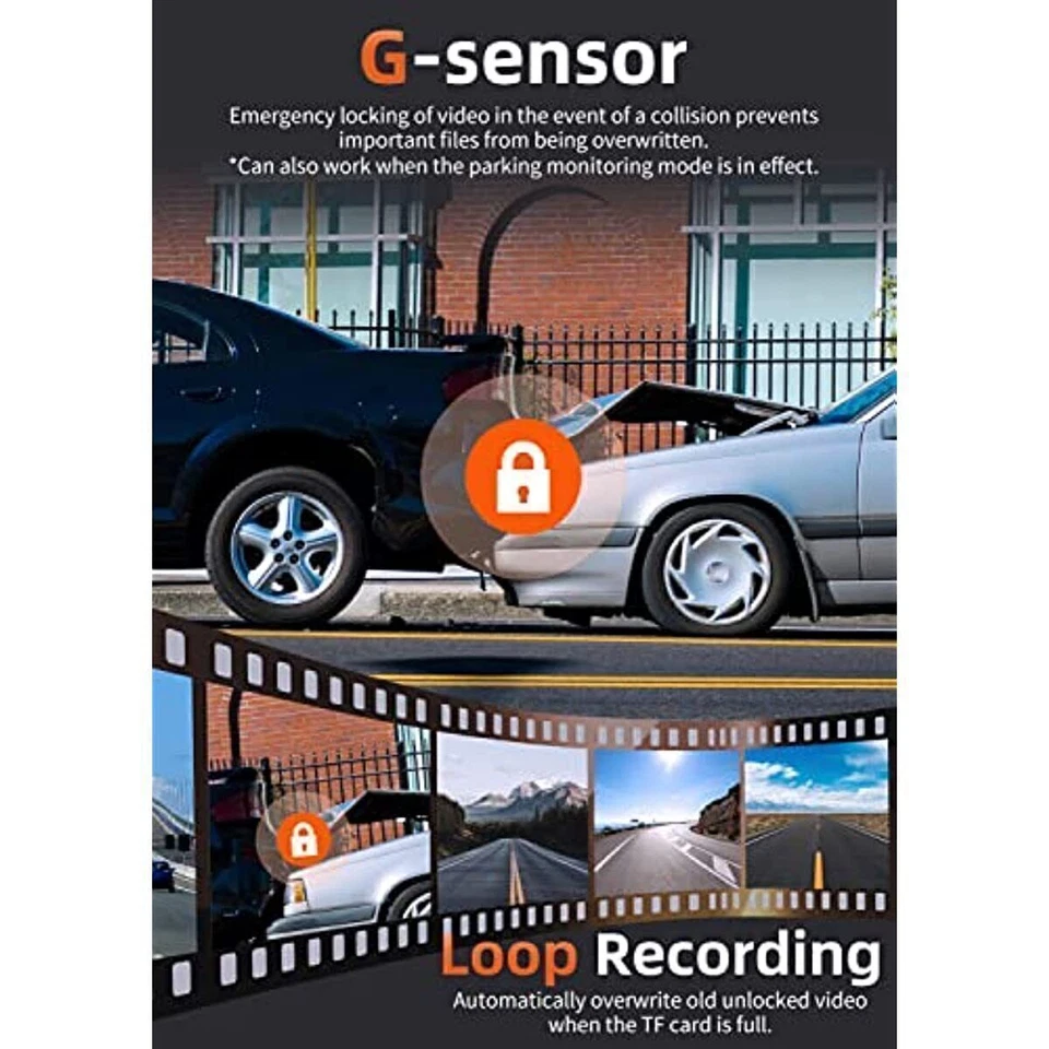 Зеркальная камера приборной панели WOLFBOX G900 4K для автомобилей передняя и задняя камера приборной панели бесплатная SD-карта - Изображение 4 из 4