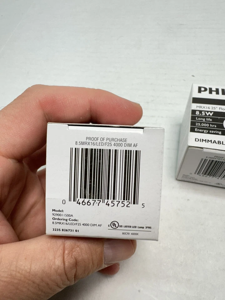 3 LOT- NEW PHILIPS 8.5W MRX16 LED 2-Pin Dimmable Flood Light Lamp Bulb Lite - Image 2 of 4