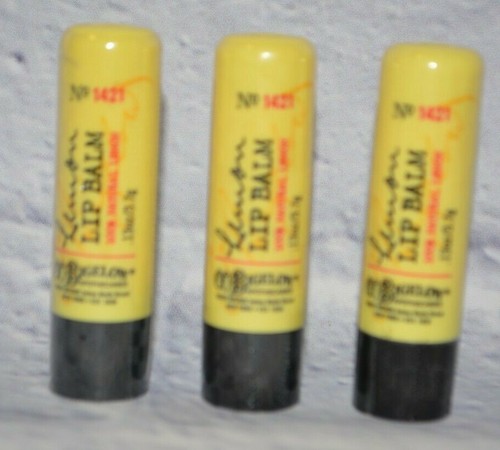 3 BATH & BODY WORKS C.O. BIGELOW LEMON LIP BALM CHAT STICK100% NATURAL NO 1421 - Picture 2 of 3