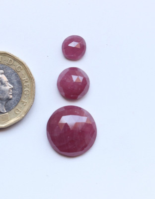 Ruby  Gemstone Natural Red Ruby Rose Cut Faceted Set Loose Gemstone 7.5To15MM