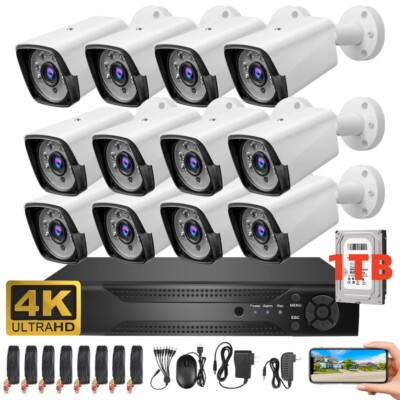 8 Camaras De Seguridad Wifi Exterior 1080P Inalambrica Con Vision Nocturna + 1TB