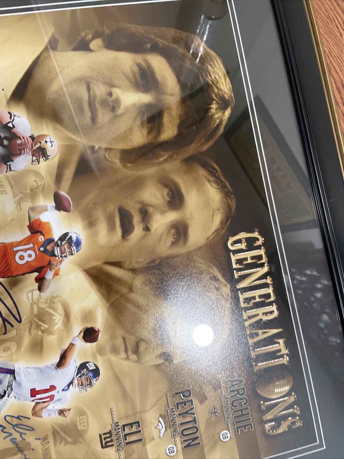 Archie, Peyton, Eli Manning Generations Autographed 16X20 Museum ...