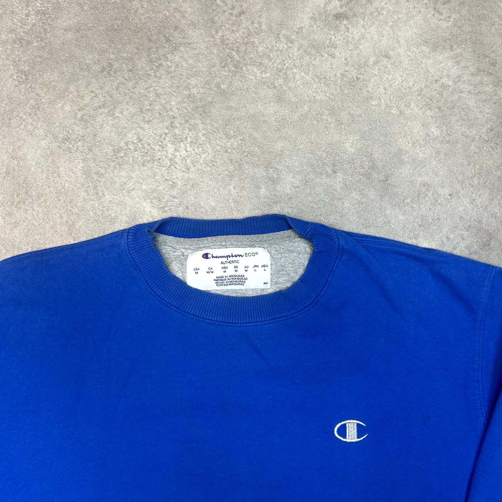 Champion Sweater Mens Y2K Pull Over Logo Jumper, Blue, Medium image 3