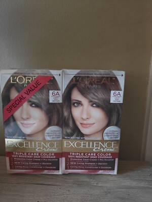 L'Oreal Paris Excellence Creme Permanent Hair Color, Light Ash Brown Double Box 