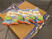 [6 Pack] Bombas Neon Tipping Border PowderBlue Medium Calf Socks