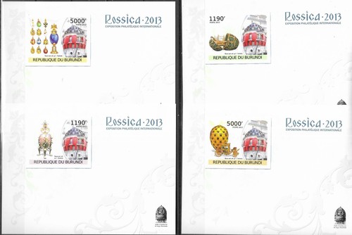 Burundi 2012 Imperial Faberge Eggs MNH 8 S/S Imperf International Philatelic - Picture 2 of 2