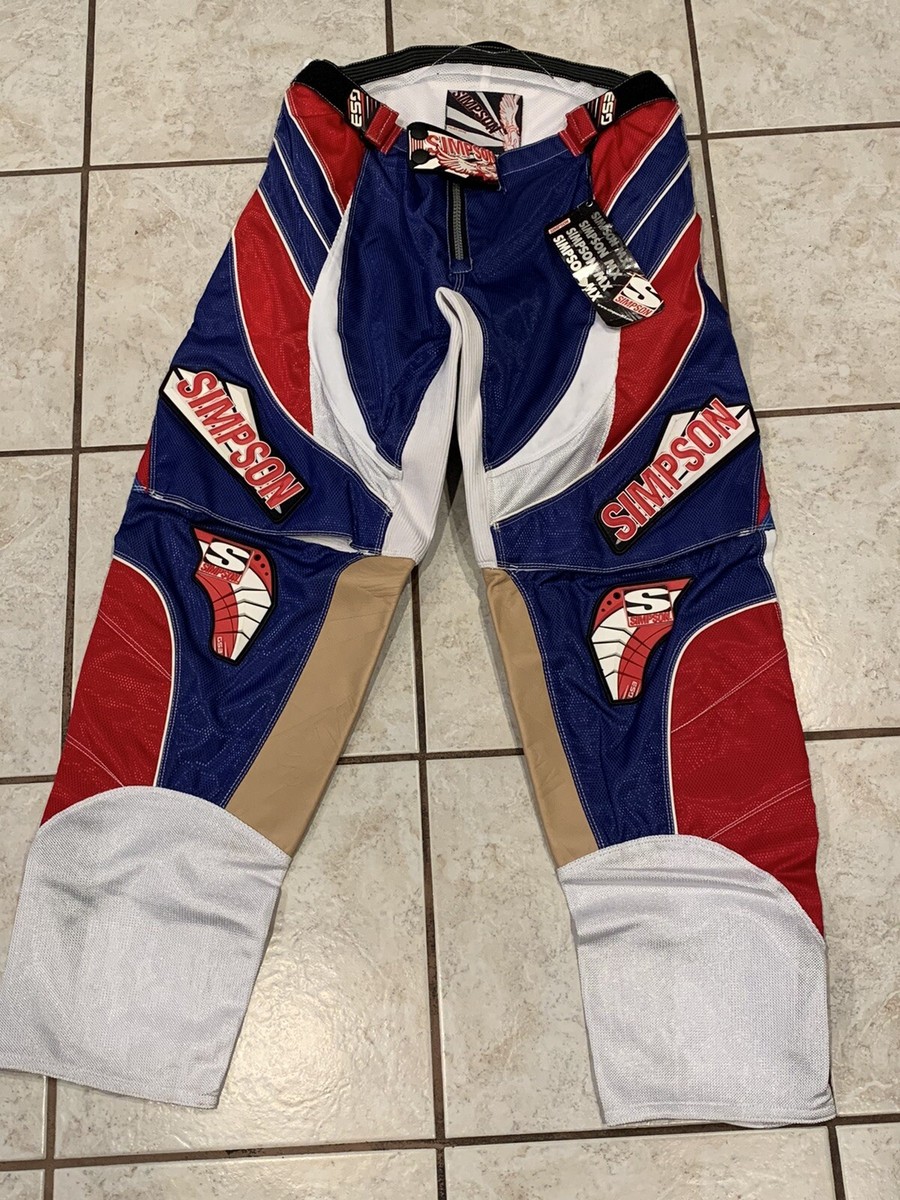 Simpson MX GS3 Moto Cross Pants | Size 32 | Red White and