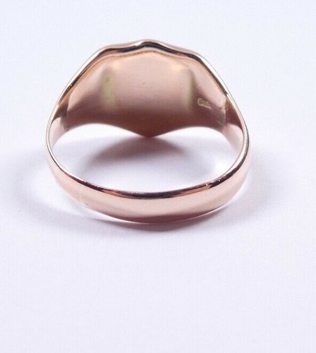 Rose gold signet ring 9ct Size S heavy 6.6 grams smooth plain ring - Picture 4 of 6