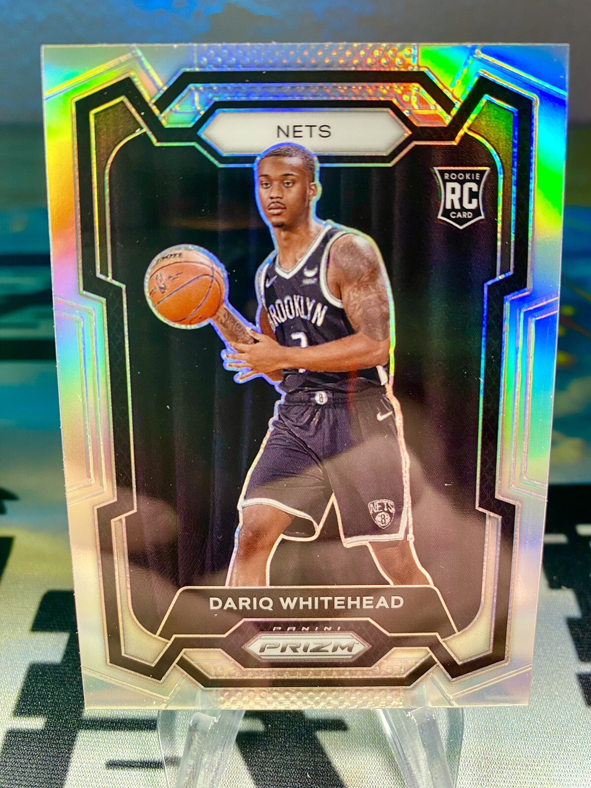 2023-24 Dariq Whitehead Panini Prizm Silver Prizm Rookie Card #175 Brooklyn Nets