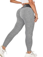 Women Butt Lift Leggings Size L Anti-Cellulite High Waist Push Up Yoga Pants
