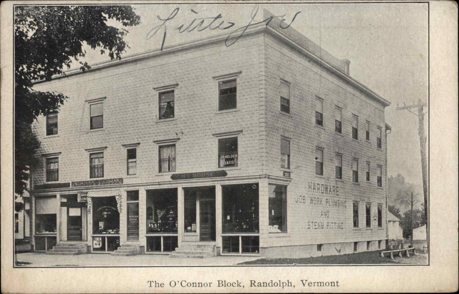 Connor Block Randolph Vermont VT O'Connor Block c1910 Vintage Postcard | eBay