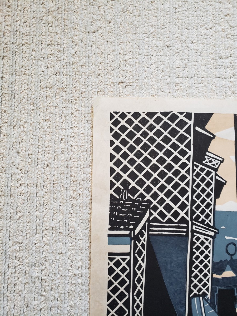 ★島田文男  Simada Fumio 木版画「KOKESHI」額入り ☆島田文男 Simada Fumio 木版画「KOKESHI」額入り