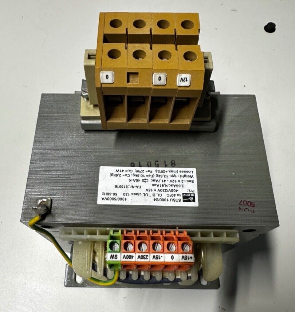 STSU 1000/24 block Transformateur monophasé de sécurité 1000 VA 24 Vac