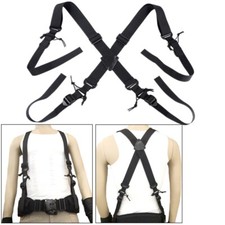 US Men's Duty Belt Harness Strap Tactical Adjustable Suspenders X Back Support