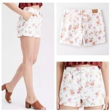 American Eagle Ivory Floral Mom Shorts, Size 4