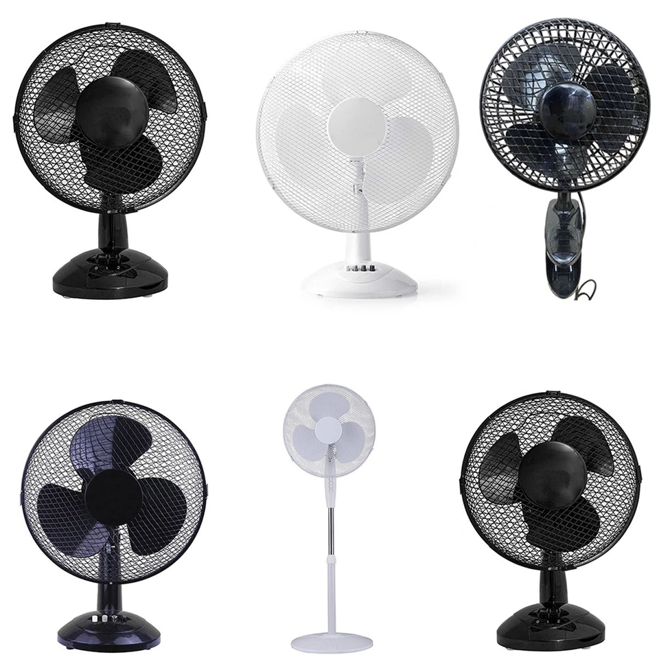 6'' 9'' 12'' 16'' Pedestal Oscillating Stand Fan Desk 2/3 Speed Fan Home office - Image 3 of 4