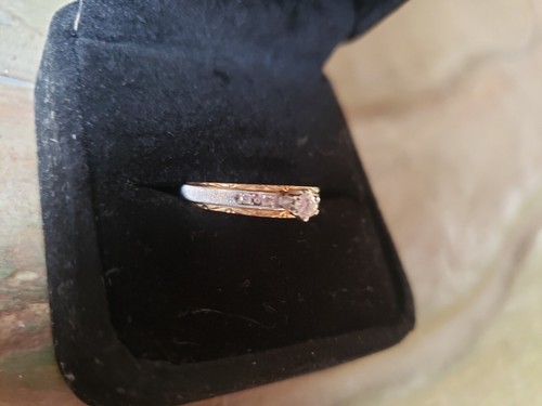 BEAUTIFUL ESTATE 14K GOLD 3 DIAMOND TWO-TONE Engagement 6.5 - Afbeelding 13 van 13