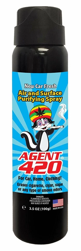 Air Freshener AGENT 420 3.5oz New Car Fresh Weed Smoke Odors Eliminator CAR