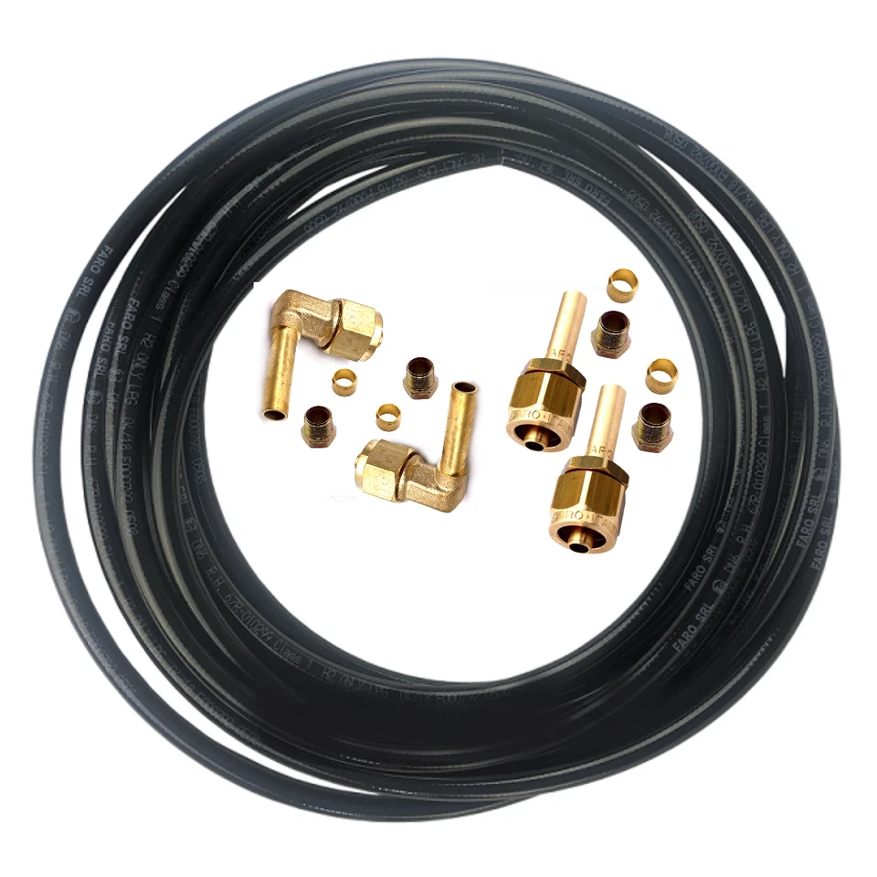 DN AUTOGAS PARTS Kit de tubería flexible GLP Autogas 6m x 8mm, manguera de gas flexible, tipo FARO, tubería de polietileno