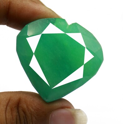 180-250Ct Certified Natural Brazilian Green Emerald Heart Shape Gemstone VR592
