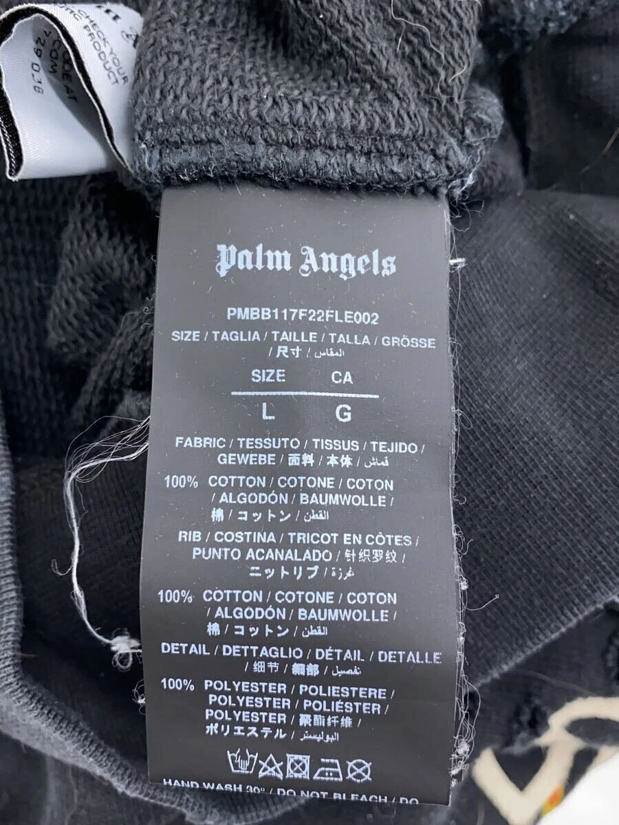 Felpa con cappuccio Palm Angels graffiti motivo fiamma danni usata