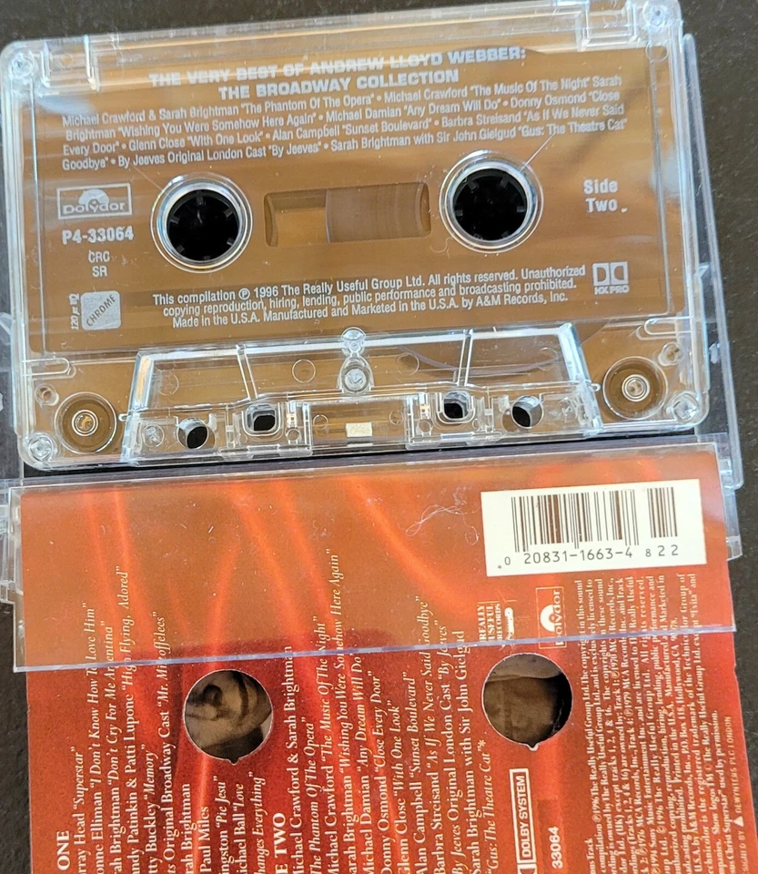 Cassette The Very Best of Andrew Lloyd Webber The Broadway Collection Tested Foto 3 de 4