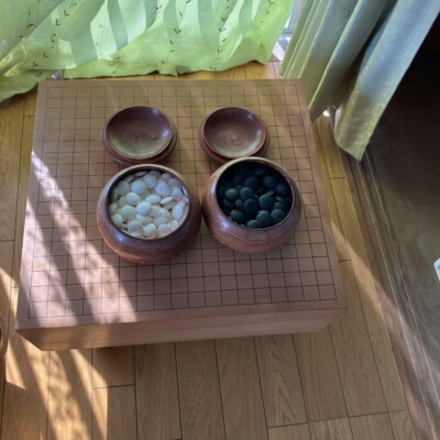 Go Board Japanese Vintage with 4 legs Igo goban S119