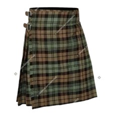 Handmade 8 yard 16 oz Black Watch Weathered Tartan Kilt for Men's Custom Kilts