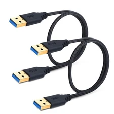 2 pack /USB to USB Cable 1.5Ft USB 3.0 Type A Cable - Male to Male Short USB Cab