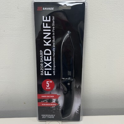 SAVAGE RazorSharp Fixed Knife W/Ergonomic Handle w/Fire Starter 