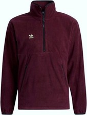 ADIDAS Men's POLAR ANORAK Pullover Hoodie - FJ7761 - Maroon Size Large  LAST ONE